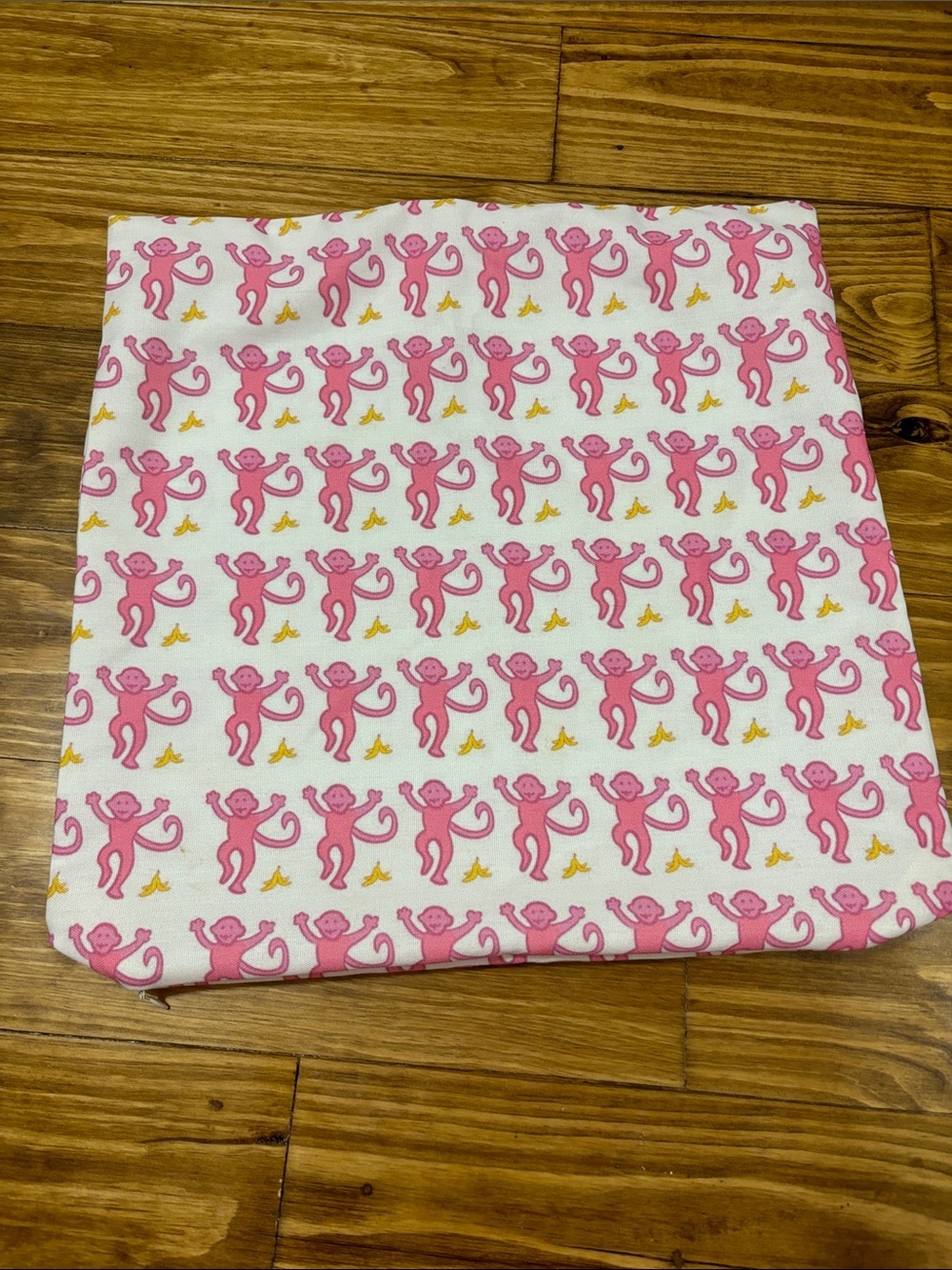 Design Inspired Throw Pillow Case w/Pink Dancing Monkey